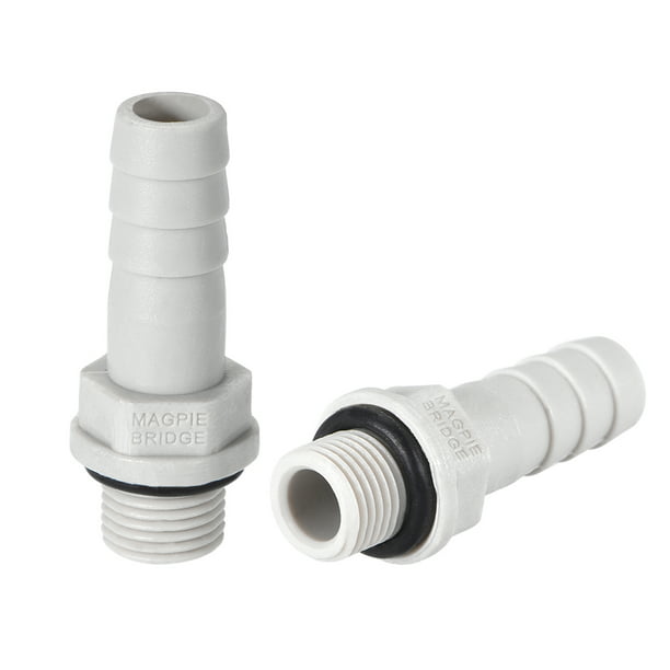 PVC Barb Hose Fitting Adapter 8mm or 5/16" Barbed x 1/4" G Male Pipe 2pcs
